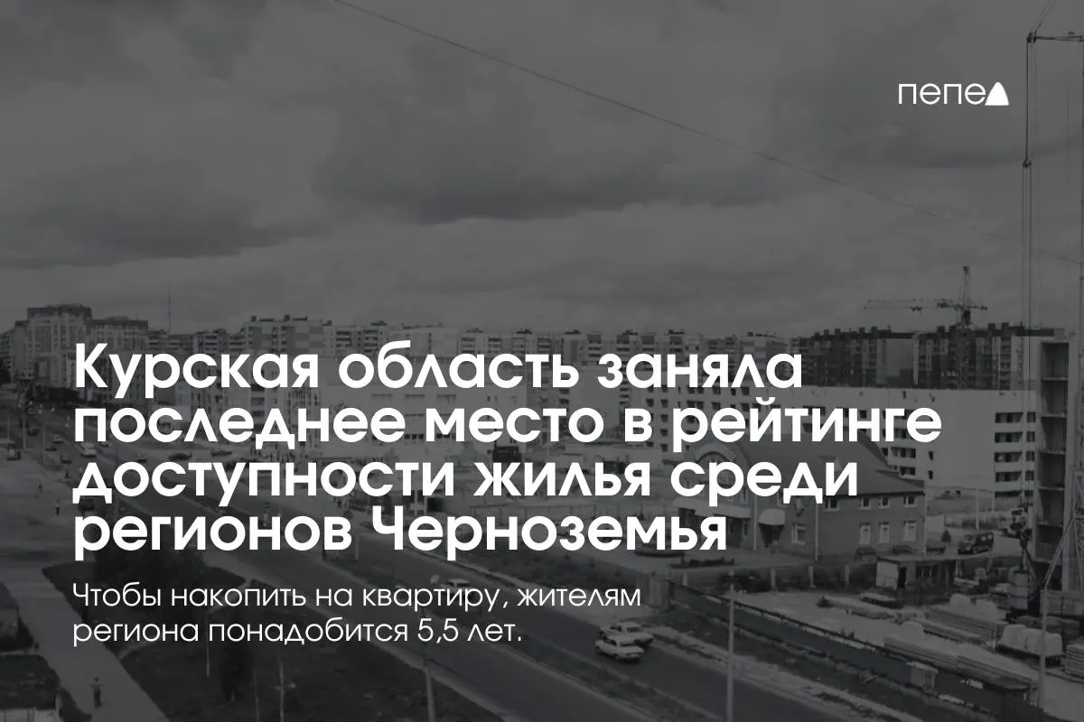 Курская область заняла последнее место по доступности жилья в Черноземном регионе: семье с двумя медианными зарплатами и одним ребёнком потребуется минимум 5,5 года, чтобы накопить на квартиру площадью 60 м².