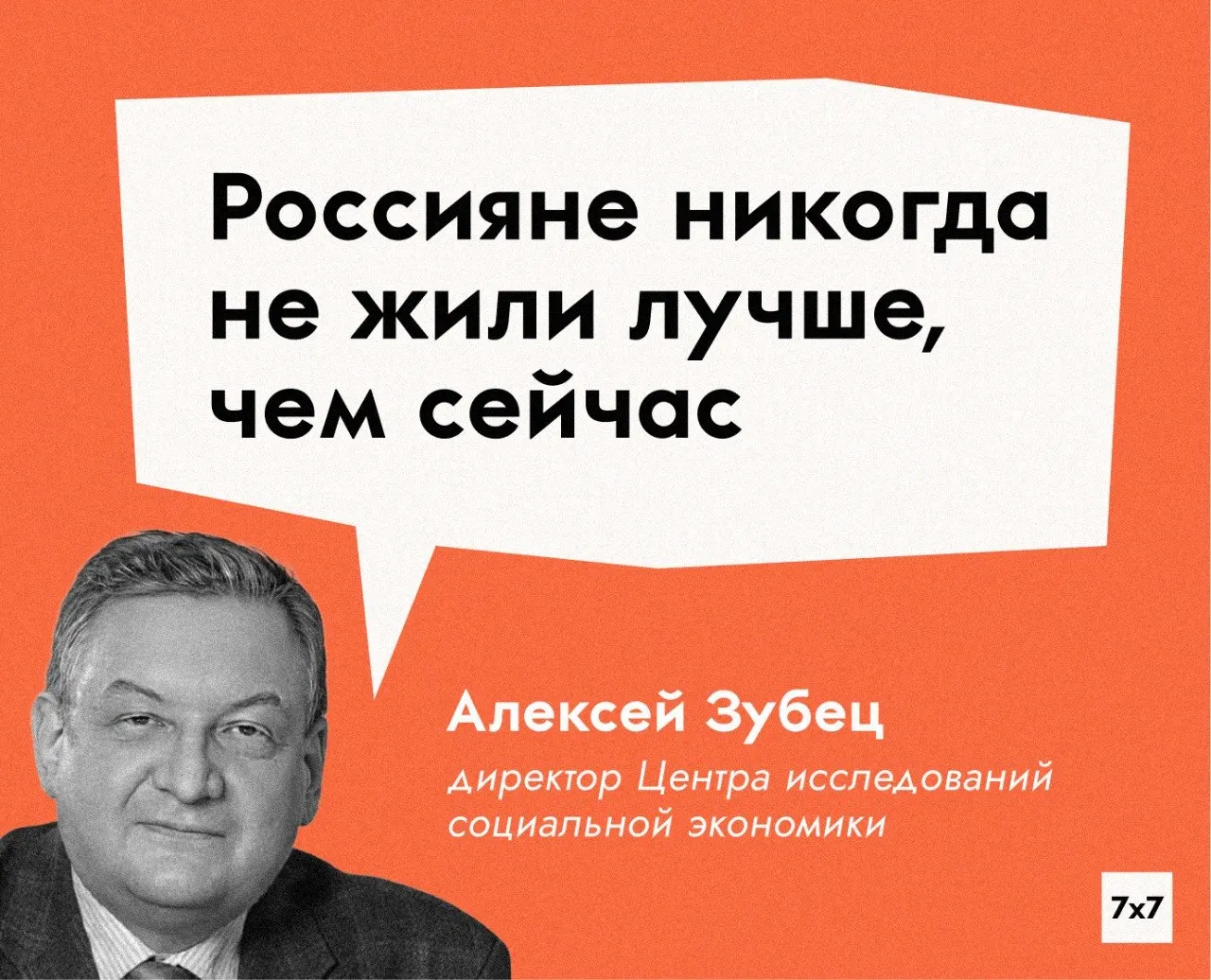 Алексей Зубец, ссылаясь на данные Росстата, заявил, что на среднюю зарплату сейчас можно купить больше товаров, чем в прежние годы; снижение покупательной способности он отметил лишь по четырём позициям.