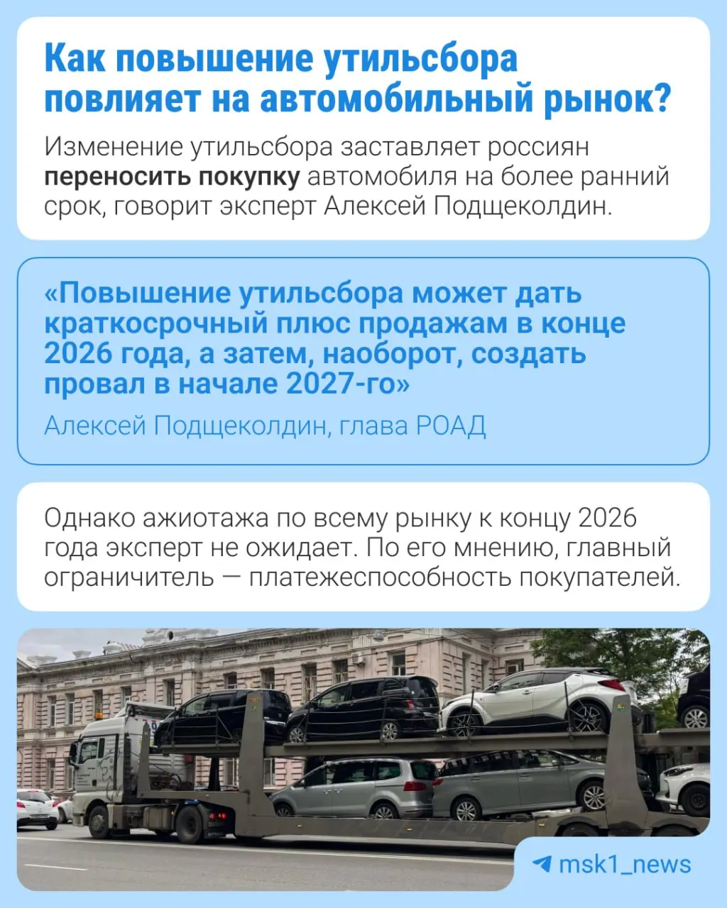 Новые меры по индексации утильсбора предусматривают рост сбора на 10–20% в зависимости от вида техники с 1 января 2027 года; повышение направлено на локализацию производства и возобновление выпуска на заводах.